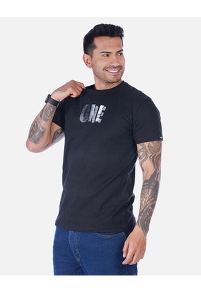 Camiseta Negra Casual Con Estampado