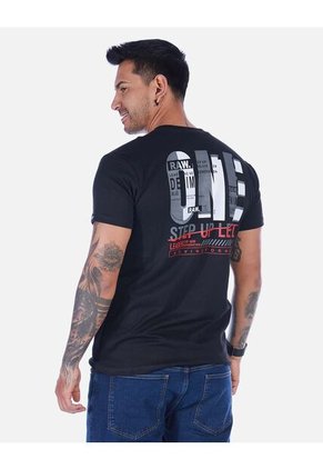 Camiseta Negra Casual Con Estampado