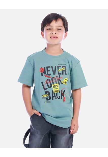 Camiseta Verde Salvia Con Estampado Para Niño | Arequipe
