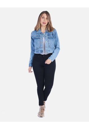 Chaqueta Jean Corta Con Stretch Para Mujer