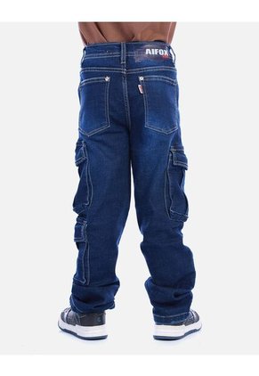 Pantalón Jean Azul Tipo Cargo Para Niño | Arequipe