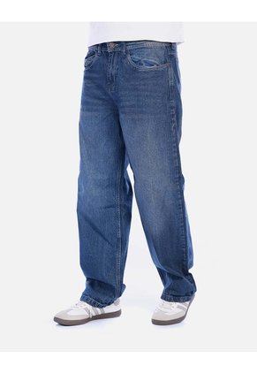 Jean Baggy Ancho Para Hombre - Azul Medio Clásico