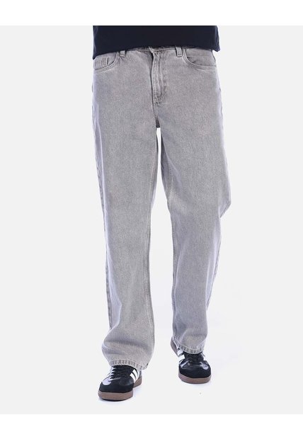 Jean Recto Cintas / Wide Leg Para Hombre - Gris