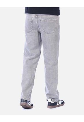 Jean Recto Cintas / Wide Leg Para Hombre - Gris