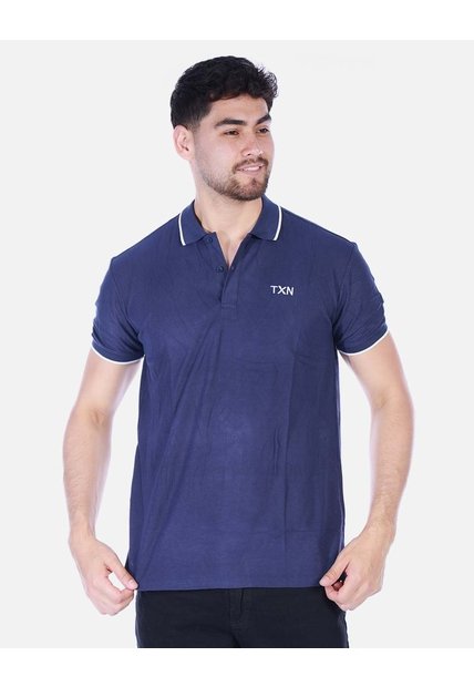 Camiseta Tipo Polo Clásica Para Hombre - Azul Oscuro