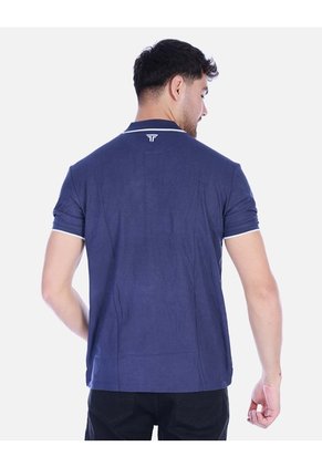 Camiseta Tipo Polo Clásica Para Hombre - Azul Oscuro