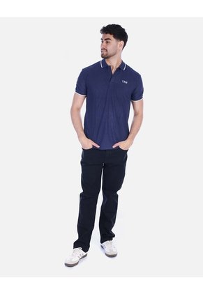 Camiseta Tipo Polo Clásica Para Hombre - Azul Oscuro