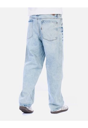 Jean Recto Cintas / Wide Leg Para Hombre - Azul Hielo