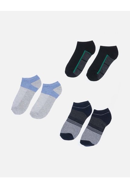 Set X 3 Medias Invisibles Deportivas Bicolores Para Hombre
