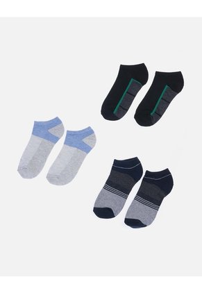 Set X 3 Medias Invisibles Deportivas Bicolores Para Hombre