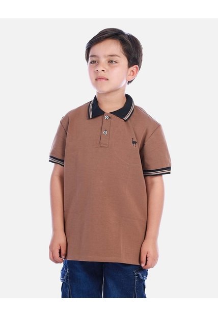 Camiseta Tipo Polo Camel Para Niño | Arequipe