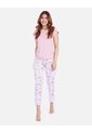 Pijama De Dos Piezas Para Mujer - Camiseta De Tiras Y Pantalón Estampado De Moños de Arequipe moda dulce