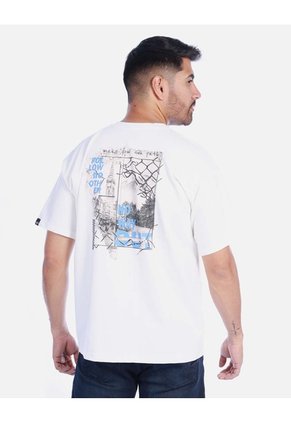 Camiseta Oversize Para Hombre Manga Corta Con Estampado Gráfico