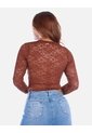 Body De Encaje Para Mujer Manga Larga Y Cuello Alto de Arequipe moda dulce