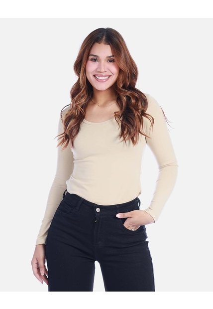 Camiseta Básica Para Mujer Manga Larga