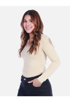 Camiseta Básica Para Mujer Manga Larga