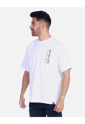 Camiseta Oversize Para Hombre Manga Corta Con Estampado Tipográfico