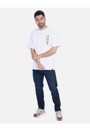 Camiseta Oversize Para Hombre Manga Corta Con Estampado Tipográfico