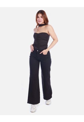 Body Strapless Para Mujer Con Gargantilla Choker Y Fruncido
