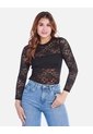 Body De Encaje Para Mujer Manga Larga Y Cuello Alto de Arequipe moda dulce