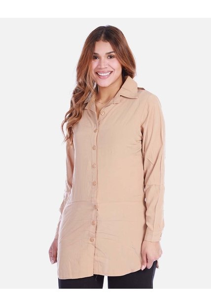 Maxicamisa Manga Larga Para Mujer
