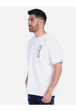 Camiseta Oversize Para Hombre Manga Corta Con Estampado Tipográfico