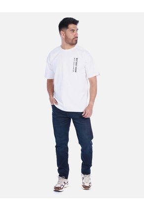 Camiseta Oversize Para Hombre Manga Corta Con Estampado Tipográfico