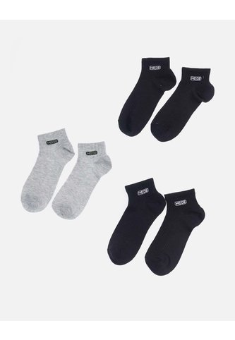 Set X 3 Medias Tobilleras Acanaladas Con Etiqueta Textil Arequipe moda dulce