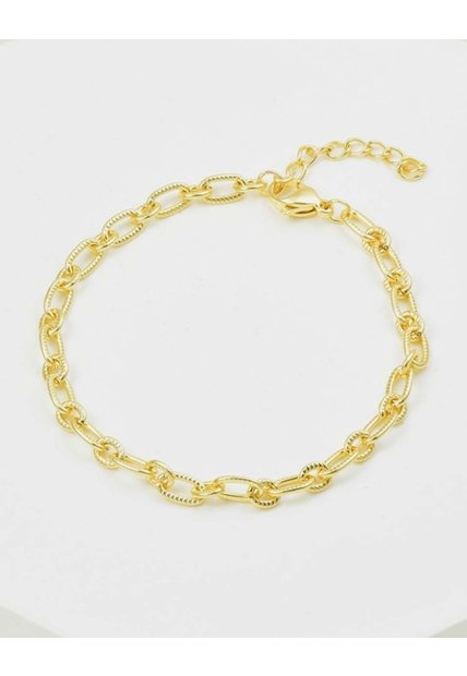 Pulsera De Cadena Texturizados En Rodio