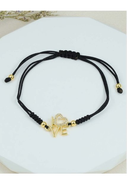 Pulsera Con Dije LOVE Y Piedras Brillantes