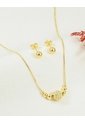 Set De Cadena Y Aretes De Esferas Con Detalle Brillante de Arequipe moda dulce