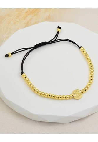 Pulsera Con Medalla Y Esferas Doradas Arequipe moda dulce