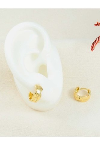 Aretes Bordes Ondulados Con Grabado En Rodio Arequipe moda dulce