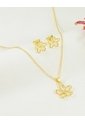 Set De Cadena Y Aretes De Flor de Arequipe moda dulce