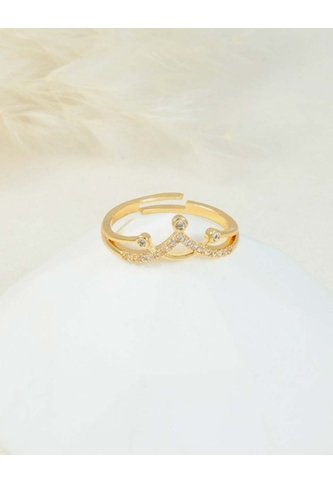 Anillo Ajustable Diseño Corona Con Zircones Arequipe moda dulce