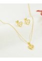 Set De Cadena Y Aretes De Corazón Con Piedras Brillantes de Arequipe moda dulce