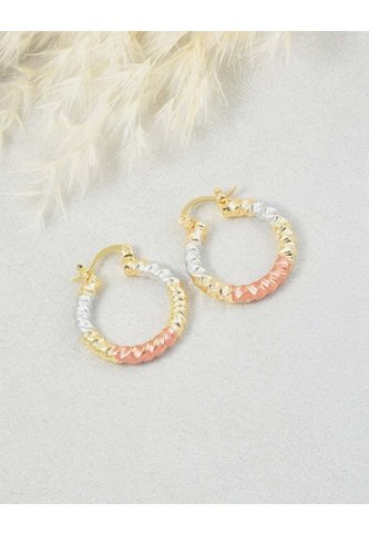 Aretes Con Acabado Facetado Tricolor Arequipe moda dulce