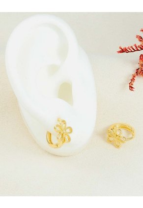 Aretes Con Diseño De Flor En Rodio