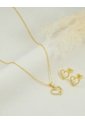 Set De Cadena Y Aretes De Esferas Doradas de Arequipe moda dulce