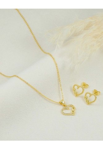 Set De Cadena Y Aretes De Esferas Doradas Arequipe moda dulce