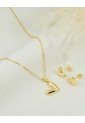 Set De Cadena Y Aretes De Corazón de Arequipe moda dulce