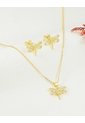 Set De Cadena Y Aretes De Libélula Con Piedras Brillante de Arequipe moda dulce