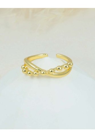 Anillo Ajustable Cruzado Con Esferas Para Mujer Arequipe moda dulce