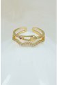 Anillo Ajustable Ondulado Con Zircones de Arequipe moda dulce