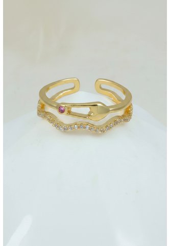 Anillo Ajustable Ondulado Con Zircones Arequipe moda dulce