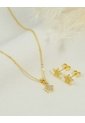 Set De Cadena Y Aretes De Estrella Con Piedras Brillantes de Arequipe moda dulce