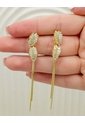 Aretes Largos Hojas Circonias de Arequipe moda dulce