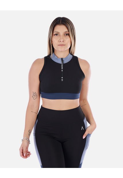 Top Deportivo De Mujer Con Cremallera Frontal