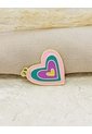 Cadena Con Dije De Corazón Multicoror Esmaltado de Arequipe moda dulce