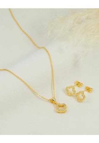 Conjunto De Collar Y Aretes Con Dije Floral Arequipe moda dulce